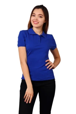 Поло Престиж женская (Modern), однотонная темно-синяя