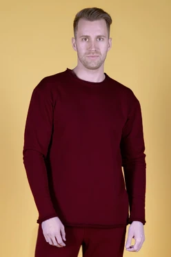 Толстовка Мартин из футера унисекс, однотонная бордовая