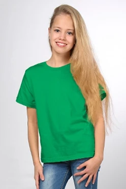 Футболка Степ детская, однотонная зеленая