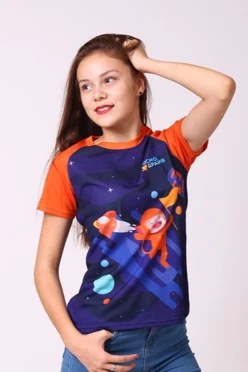 Футболка Спэйс женская из примы с полной запечаткой