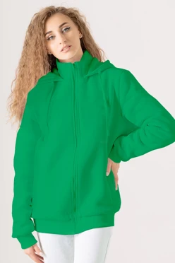 Балахон Джеймс из футера на флисе унисекс, однотонный зеленый