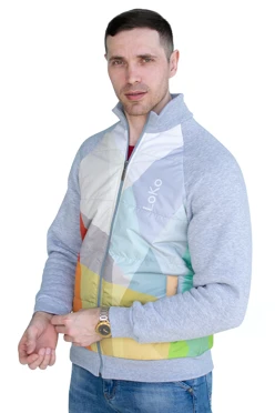 Толстовка Оскар из футера унисекс, с частичной запечаткой