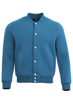 Бомбер Стайл из футера унисекс, однотонный голубой