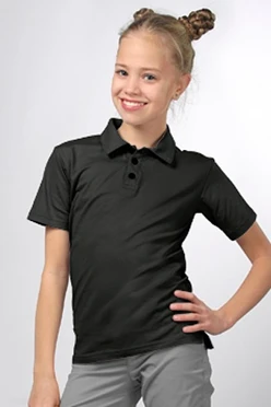 Поло Декстер детская, однотонная чёрная