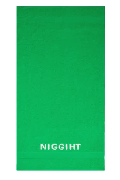 Полотенце махровое 70х140 см с вышивкой (Ituma), ярко-зеленое