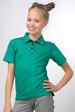Поло Декстер детская, однотонная бирюзовая