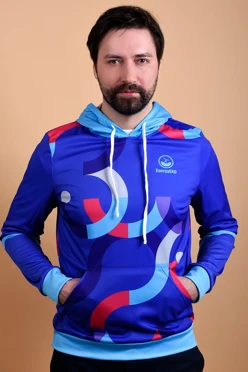 Худи Томми унисекс с карманами из адидаса, с полной запечаткой "Energy Eco"