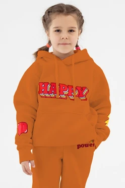 Худи Майк из футера детская, однотонная оранжевая