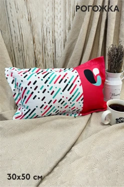 Подушка с бордюром из рогожки 30х50 см, с полной запечаткой