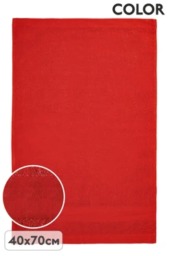 Полотенце махровое 40х70 cм (Color), однотонное красное