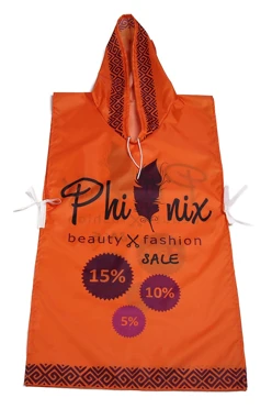 Накидка из оксфорда с капюшоном 52х95 см, с полной запечаткой "Phinix"