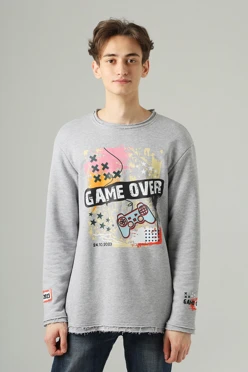 Толстовка Мартин из футера унисекс, однотонная "Game Over"
