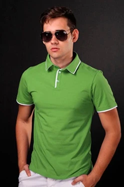 Поло Лайн унисекс, комбинированная салатовая