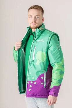 Куртка-жилет Фрост без капюшона на синтепоне унисекс, с полной запечаткой