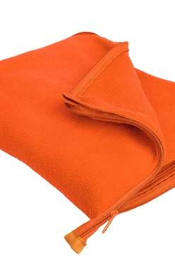 Плед Трансформер (плед-подушка) флисовый 120х155 см, однотонный оранжевый