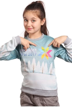 Свитшот Гарри детский из адидаса с полной запечаткой "Зимние игры 2017"