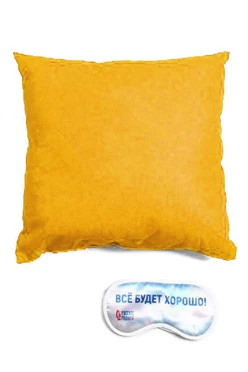 Подушка из спанбонда 35х35 см (холлофайбер), однотонная жёлтая