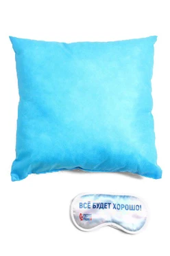 Подушка из спанбонда 35х35 см (холлофайбер), однотонная голубая