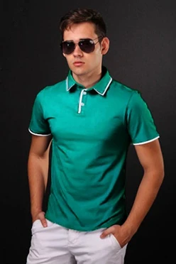 Поло Лайн унисекс, комбинированная бирюзовая