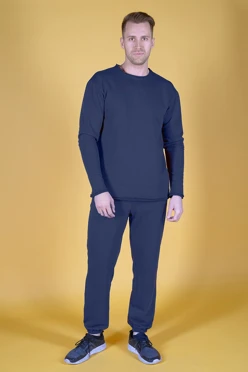 Спортивный костюм Стинг из футера унисекс, однотонный темно-синий