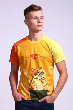 Футболка Спэйс унисекс из ложной сетки с полной запечаткой "Доброе Сердце"