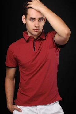 Поло Лайн унисекс, комбинированная красная