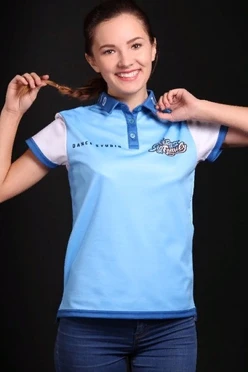 Поло Стар женская из примы с полной запечаткой "Always Big Family"