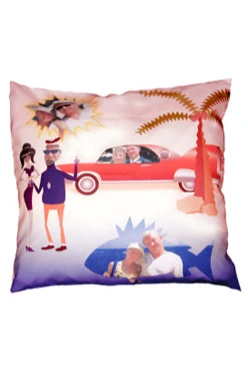 Подушка из габардина 35х35 см (холлофайбер), с полной запечаткой "Забавные фото"