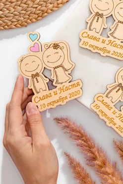 Магниты деревянные с индивидуальным дизайном