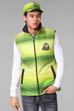 Жилет Портер на синтепоне со стежкой унисекс, с полной запечаткой "Охота"