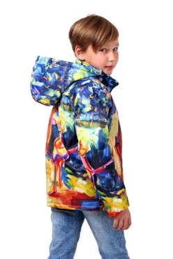 Куртка Норд с капюшоном на синтепоне детская, с полной запечаткой