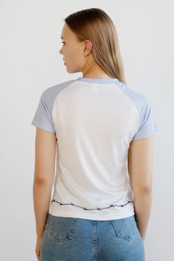 Футболка Спэйс женская из ложной сетки-130 с полной запечаткой