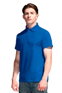 Поло Нэкст унисекс (Stan), однотонная синяя
