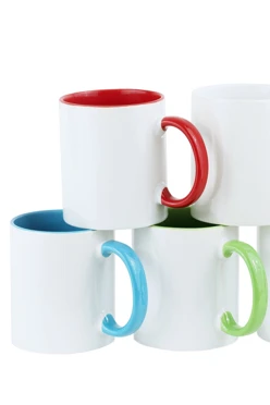 Кружка цветная внутри без нанесения, комбинированная