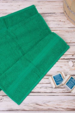 Полотенце махровое 40х70 см (Ituma), однотонное ярко-зелёное