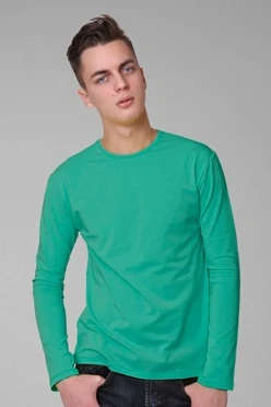 Лонгслив Атлетик Плюс унисекс, однотонный бирюзовый