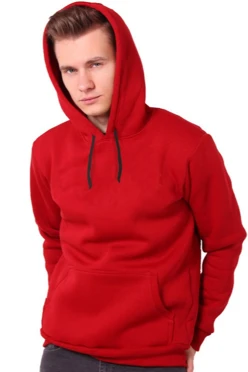 Худи Майк из футера унисекс, однотонный красный