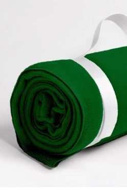 Плед Свиток (с ремешком и вставкой из оксфорда) флисовый 155х200 см, однотонный зелёный