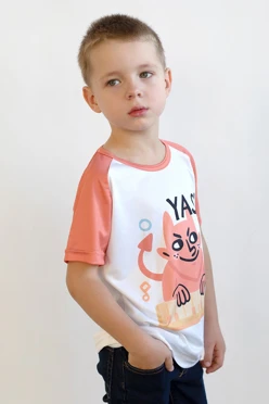 Футболка Спэйс детская из ложной сетки-130 с полной запечаткой