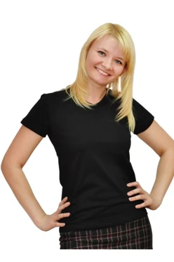 Футболка Степ женская, однотонная черная