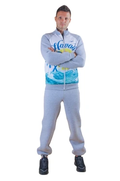 Спортивный костюм Кроссфит из футера унисекс, с частичной запечаткой меланж