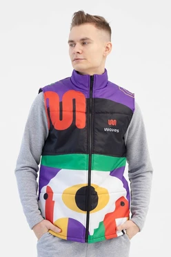 Жилет Портер Лайт со стежкой унисекс, с полной запечаткой "Waves"