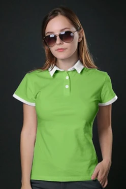 Поло Найт женская, комбинированная салатовая