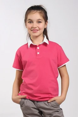 Поло Найт детская, комбинированная розовая