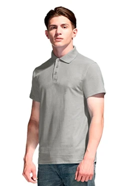 Поло Нэкст унисекс (Stan), однотонная светло-серая