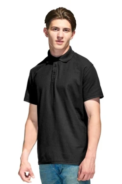Поло Нэкст унисекс (Stan), однотонная чёрная