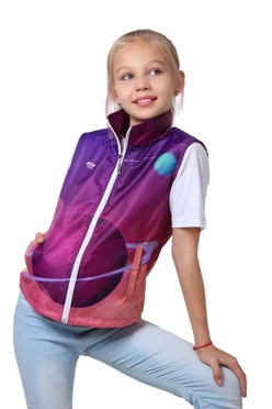 Жилет Брендон без капюшона детский, с полной запечаткой "Космос"