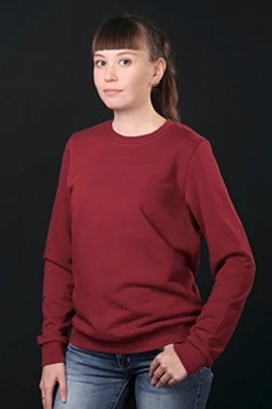 Свитшот Тревис из футера унисекс, однотонная темно-красная