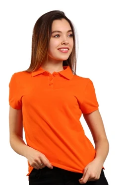 Поло Престиж женская (Modern), однотонная оранжевая