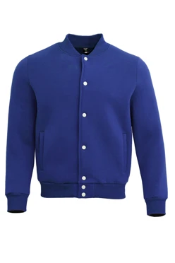 Бомбер Стайл из футера унисекс, однотонный синий